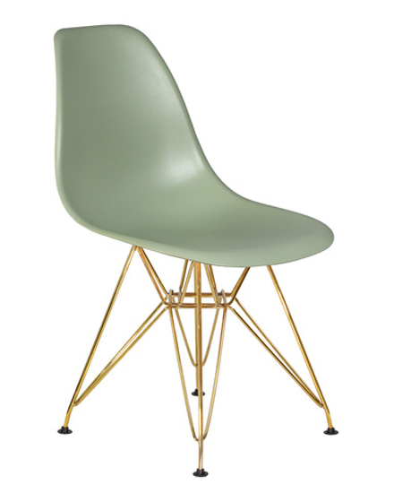 Стул обеденный DOBRIN DSR, ножки золотые, цвет мятный (NX-G-09)