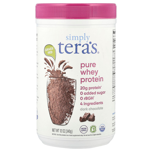 Simply Tera's, Чистый сывороточный протеин, темный шоколад, 340 г (12 унций)