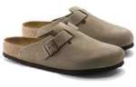 Boston Birkenstock Soft Footbed Suede Narrow Fit "Taupe"