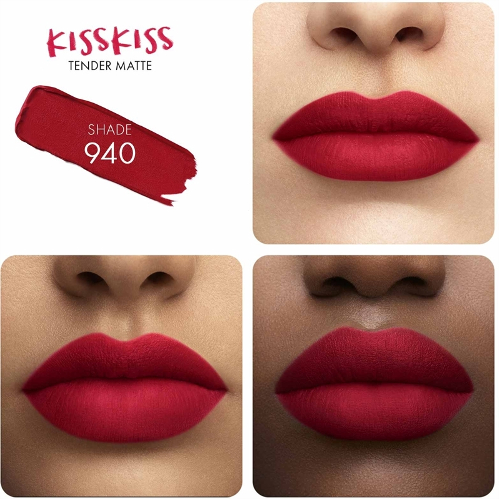 GUERLAIN KissKiss Tender Matte - Стойкая помада с матовым эффектом, 3,5 g