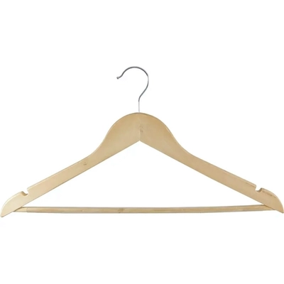 Вешалка деревянная W2-PA с перекладиной, с антискользящим резиновым покрытием