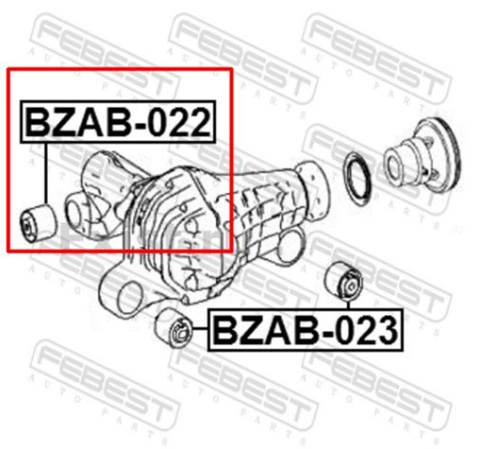 Сайлентблок переднего редуктора Мерседес ML. BZAB022