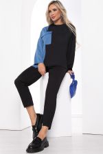 Костюм Дизайр (черно-синий) К10867 LT Collection