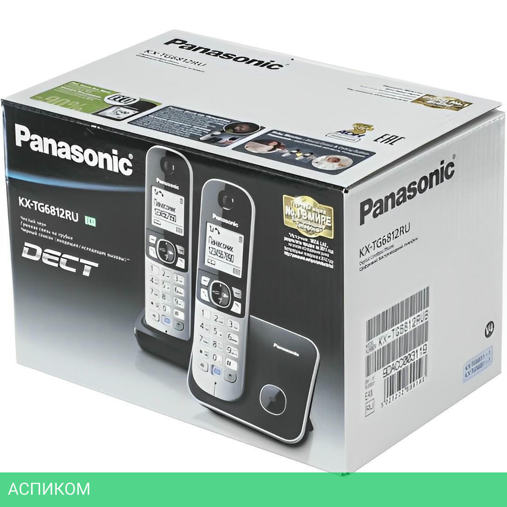 Радиотелефон DECT Panasonic KX-TG6812RU черный