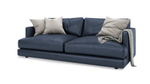 Диван Ибица Madras 3010 215*116*93 см, Темно-синий Натуральная кожа Еврокнижка Фиеста
