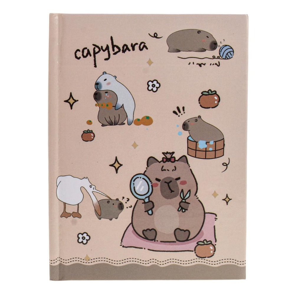Блокнот "Капибара" в коробке с замком с вырубкой,11,5*14,5 см,48 л.