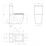 Унитаз-компакт безободковый со смывом TORNADO BelBagno LUCE-TOR
