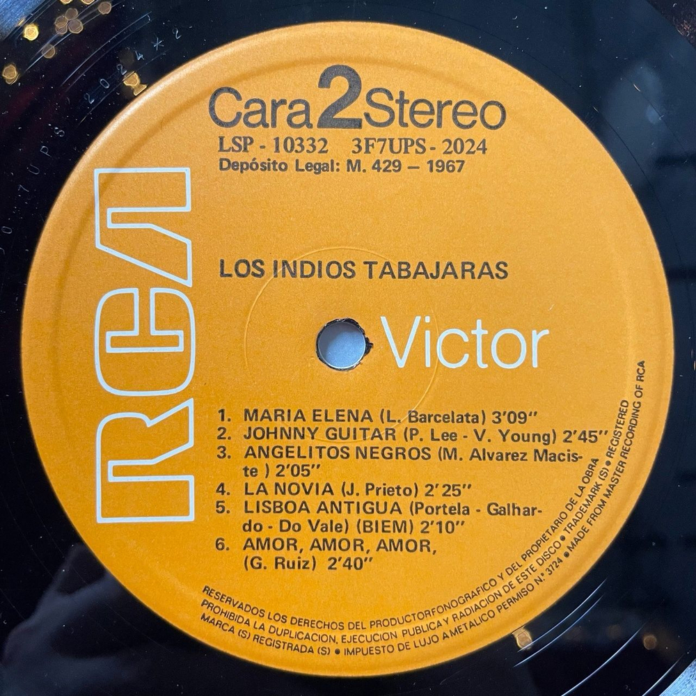 Винтажная виниловая пластинка LP Los Indios Tabajaras (Spain 1972)