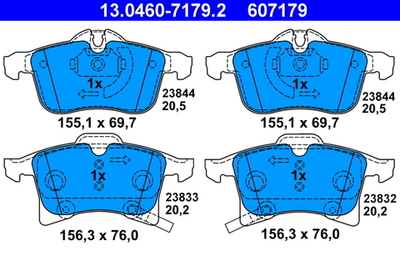 ATE - 13046071792-ATE - Brake Pad Set, disc brake