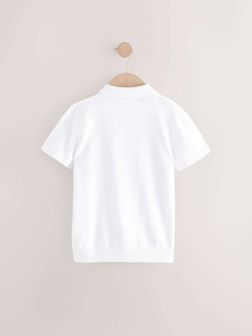 Поло с молнией для мальчика Next AA8-949, Белый