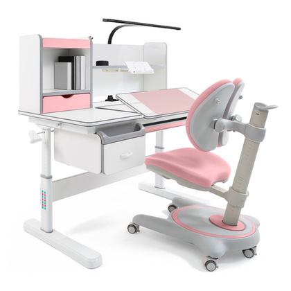 Комплект растущей мебели Ergokids кресло Ortoback + стол Florida multi, розовый.Лампа в подарок!