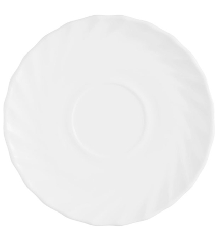 Блюдце «Трианон»; стекло; D=16,H=1.5см; белый