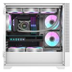 Корпус darkFlash DK415M, Без БП, mATX, белый, 2xFRGB FAN, 2xUSB2, 1xUSB3, бок: закалённое стекло на шарнирах (DK415M-FWH)