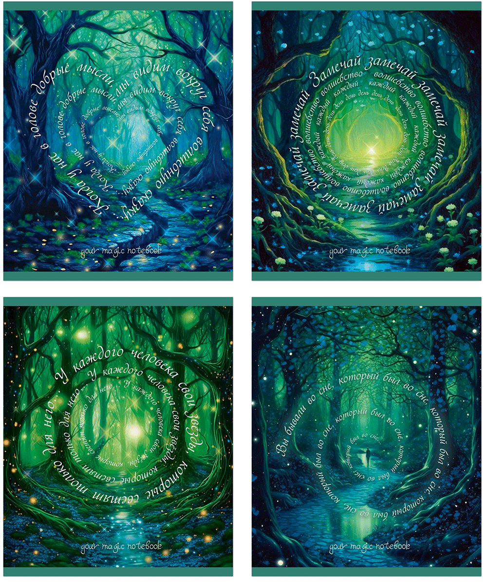 Тетрадь общая 48 л., YOUR MAGIC NOTEBOOK, обложка-мелов.картон+соффтач-лак, скрепка