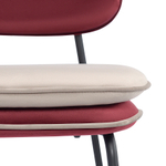 Стул полубарный с контрастным кантом Pea, велюр, бордовый/бежевый