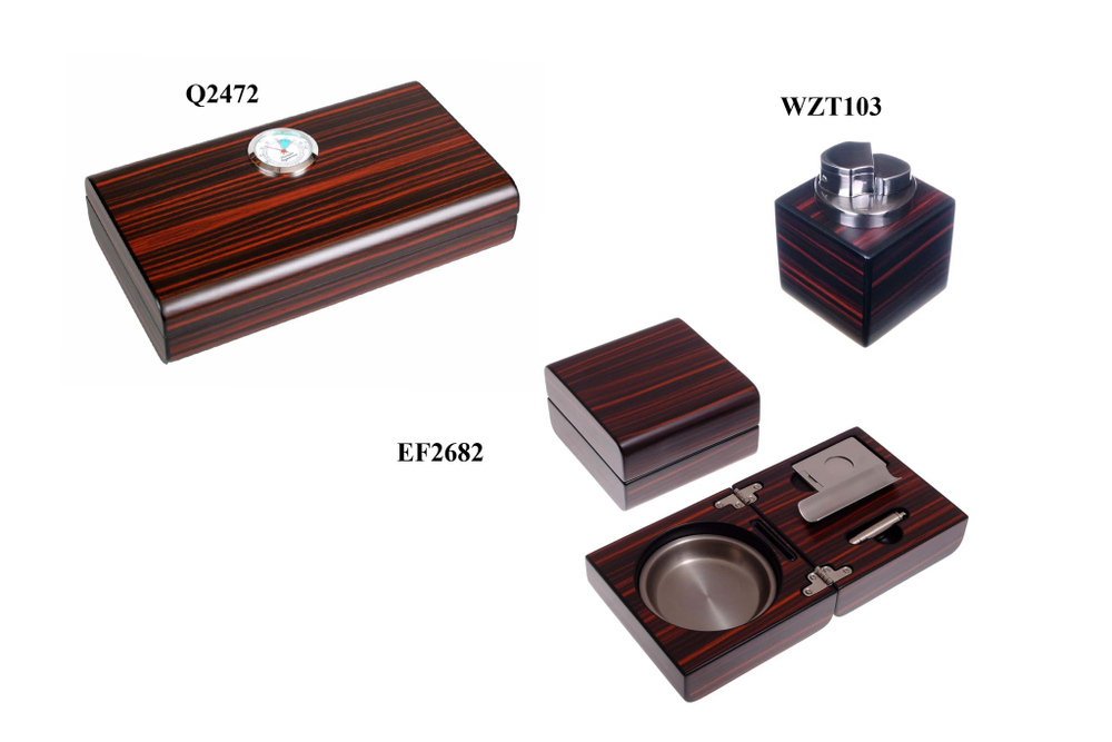 Пепельница сигарная Lubinski с набором, Эбеновое дерево