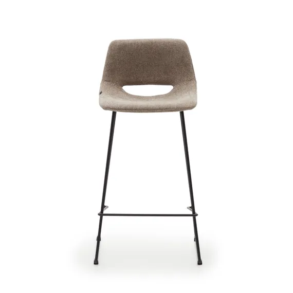 Полубарный стул Zahara, 65 см, коричневый с черными ножками