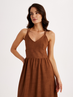 Сарафан льняной с завязками