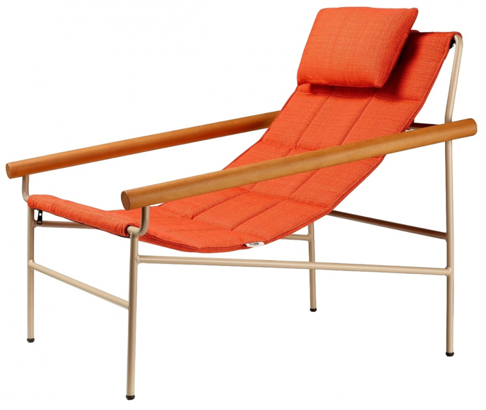 Кресло лаунж металлическое с подушкой Scab Design Dress Code Glam Outdoor, тортора, красный