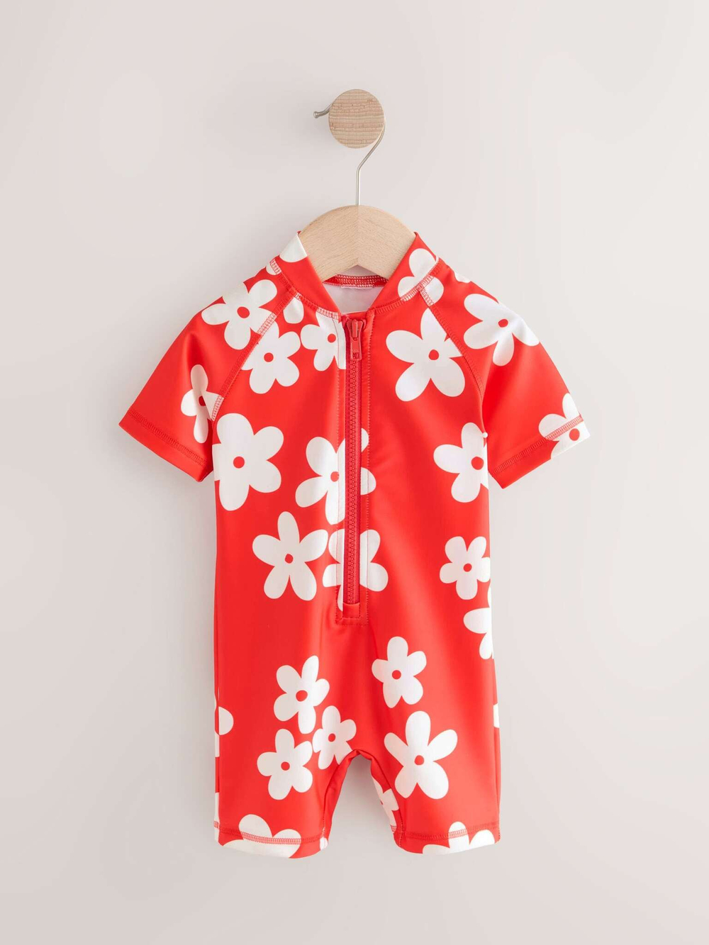 Купальник слитный на молнии для девочки Next AB7-036, Красный