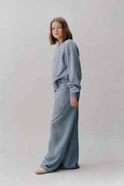 ZARA БРЮКИ WIDE LEG С ЭФФЕКТОМ ПОТЕРТОСТИ, ГОЛУБОЙ