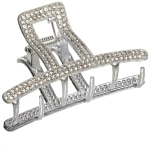 Заколка-краб для волос «AKS - DesignPRO», стразы, классика, цвет золото и хром, 5.8*3,2см