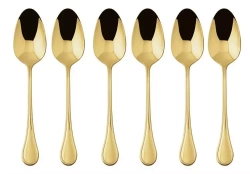 Sambonet - Набор из 6 ложек для эспрессо Royal PVD Gold / артикул   52763GA7  / GTIN 8014808401091