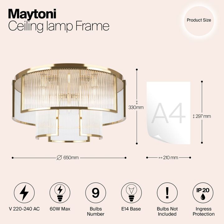 Потолочная люстра Maytoni Frame MOD174CL-09G