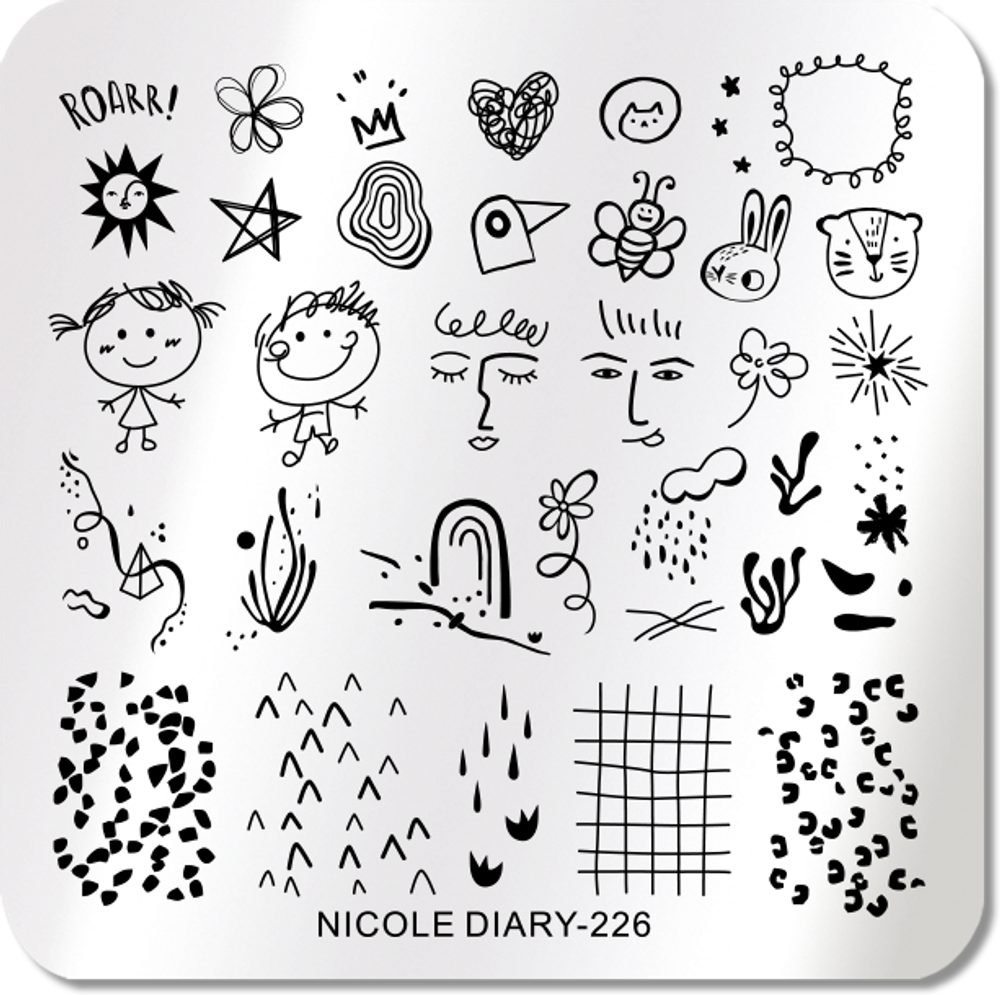 Пластина для стемпинга Nicole Diary 6*6 см 51564 ND-226
