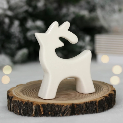 Украшение новогоднее GLOSS «Олень из сказки» 6.9*2*8.5 см, Белый