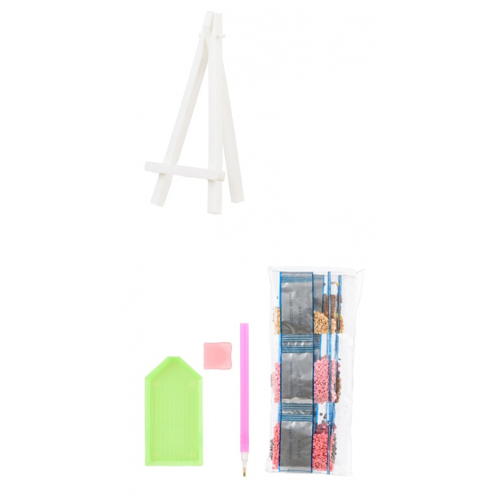 Алмазная мозаика со стилусом, мольбертом и лотком, 20 рисунков ассорти, размер 10*15 см