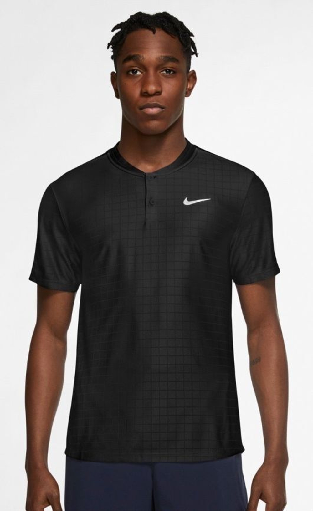Мужское теннисное поло Nike Court Dri-Fit Advantage Polo - black/black/white