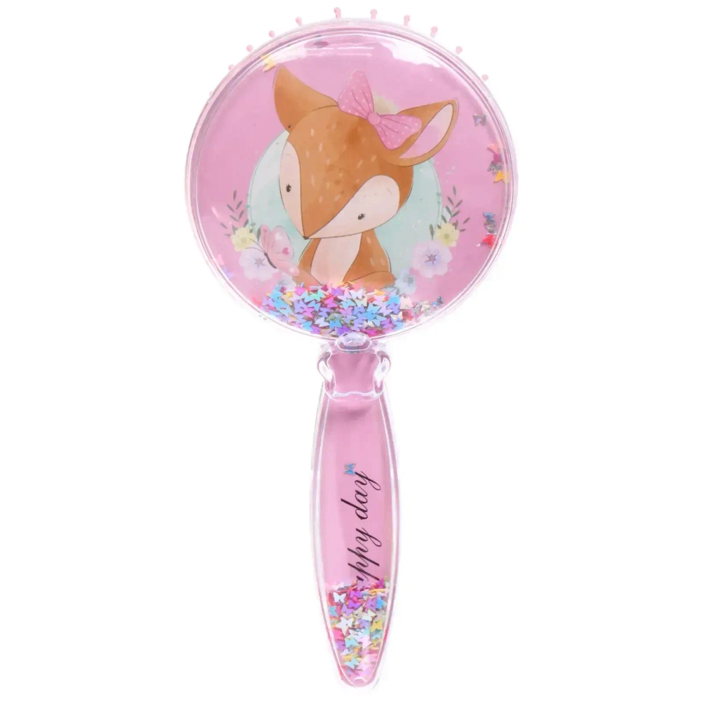 Расческа массажная детская «ФРАТТИ БУМ», олененок Чита, форма круглая, 17,5*8см (блистер Ультрамарин)