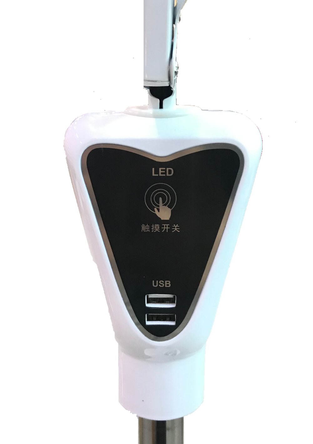 Лампа с лупой на пластиковой стойке металлическая, сенсорная, c USB 2078