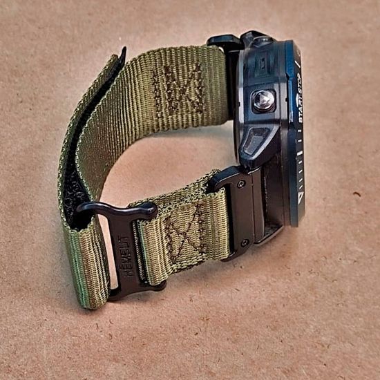 Нейлоновый ремешок Hemsut Rugged 26 мм для Garmin Fenix 7x 6x 5x, Tactix 7 Delta, Enduro 2, Instinct 2X быстросъемный (Хаки)