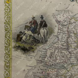 Рапкин Дж. Карта западной части России в Европе. Акварель, гравюра на стали. 1851