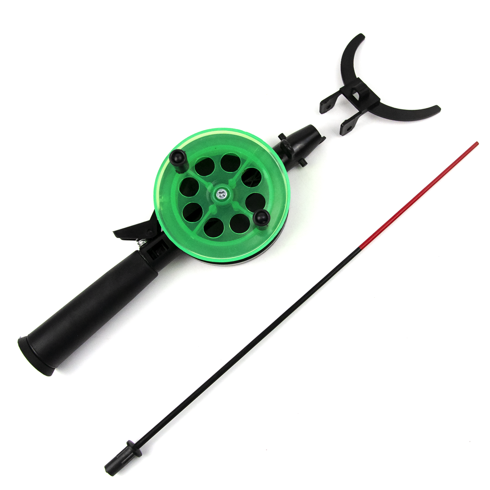 Зимняя удочка Три Кита Техно d-75, с пластиковой ручкой (хлыст стекловолокно), Зеленый