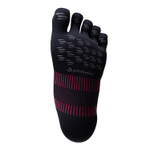 Беговые ультратонкие суппортированные носки PHITEN METAX с раздельными пальцами, черно-бордовые