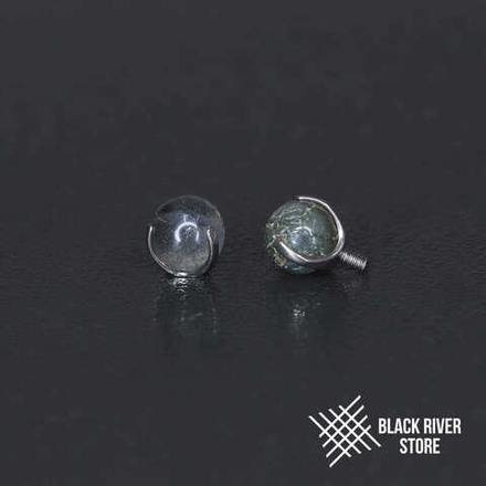 Ball 3-Prongs 4мм Black Rutile Quartz