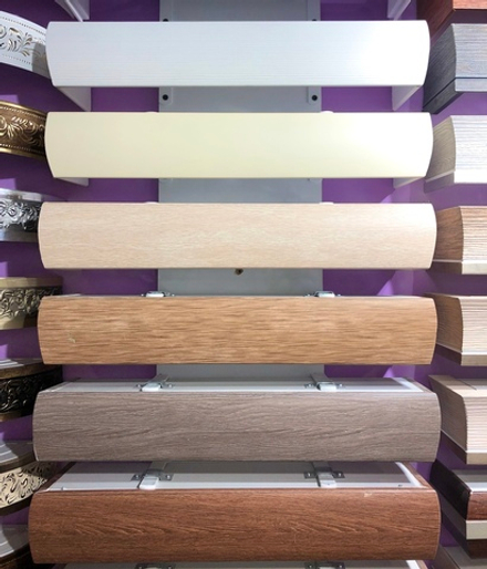 Карниз с багетной планкой из полистирола Легато 2065 однорядный, цвет серый тик