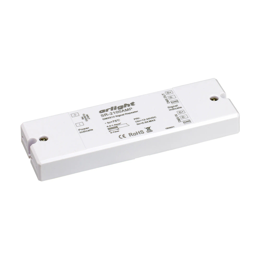 Усилитель DMX-сигнала SR-2100AMP (12-24V, 1CH) (Arlight, IP20 Пластик, 3 года) 019460