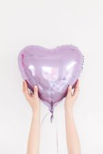 F Шар Сердце 18'' / 46 см Сиреневый (БГ-15)