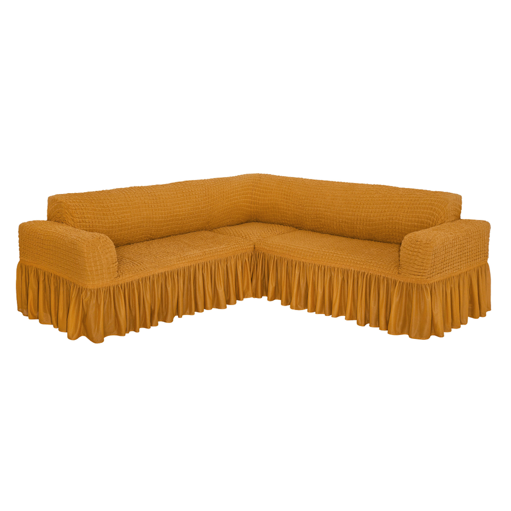 Чехол на угловой диван, цвет Горчичный