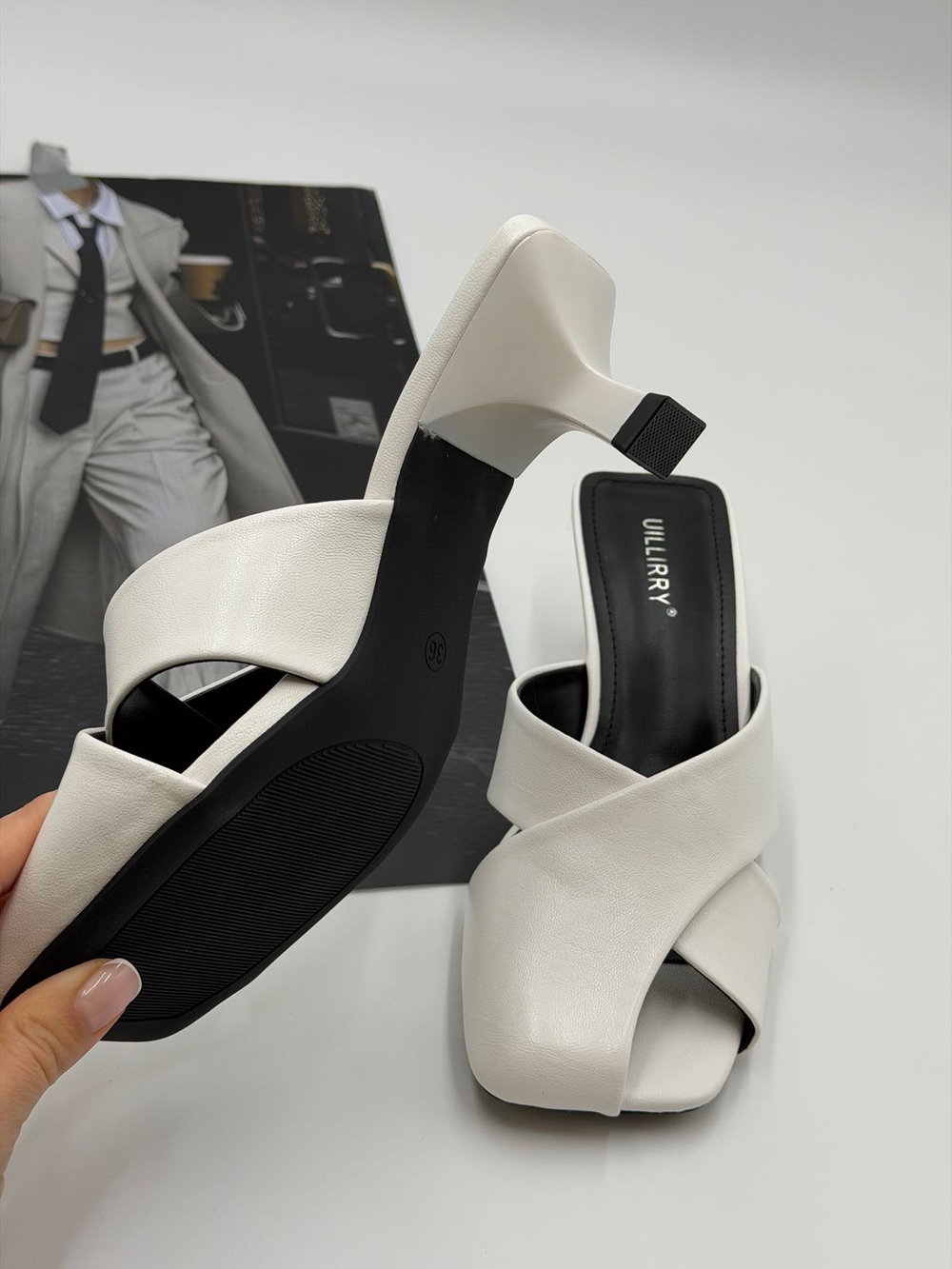 Босоножки женские эко-кожа арт. FECM 102-1 цвет "белый"