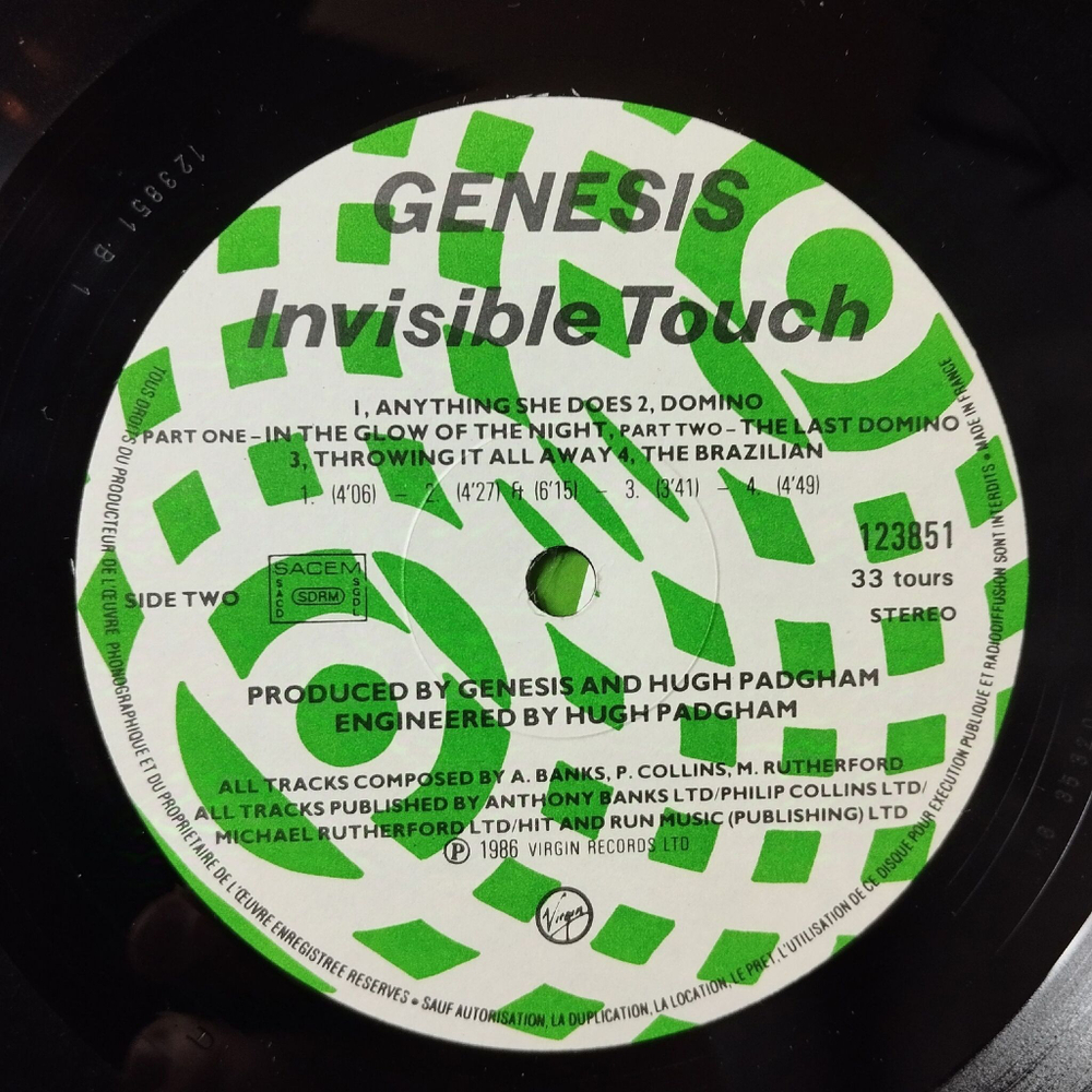 Винтажная виниловая пластинка LP Genesis Invisible Touch (France 1986)