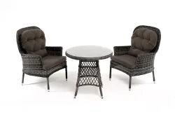"Алиса" кофейный комплект из искусственного ротанга, цвет графит