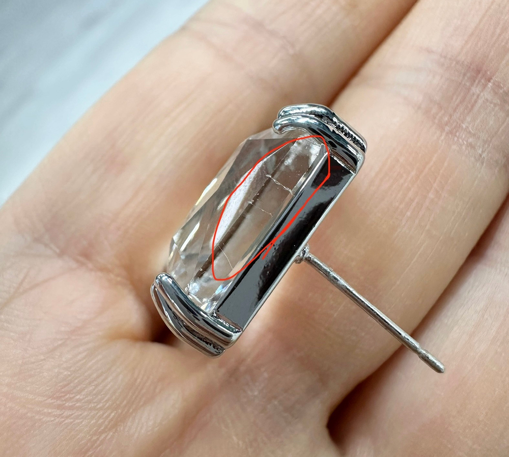 Серьги Вечерние, с кристаллом со стразами (уценка)