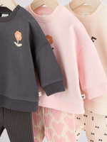 Толстовка и легинсы в комплекте для малышей Next Q94-955, Розовый, Серый