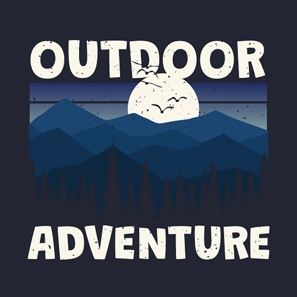 принт Outdoor adventure темно-синий
