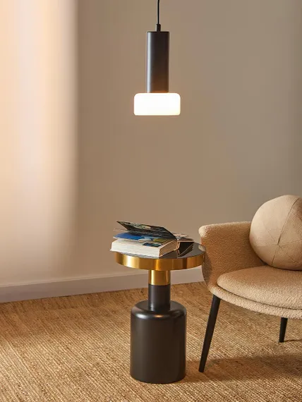 Светильник подвесной fungus, D14х24 см, белый/черный